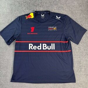Castore Red Bull Racing Max Verstappen F1 Shirt Mens 4XL Navy Blue Jersey #1